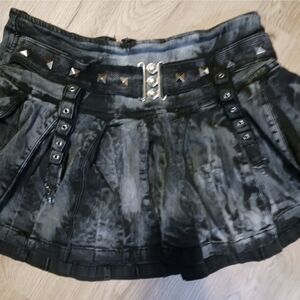 Tripp Peace Bleched Denim Skirt